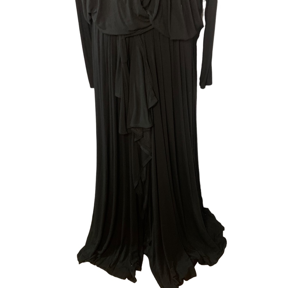 💎REVOLVE | Riller & Fount Black Faux Wrap Maxi Dress - Picture 5 of 9